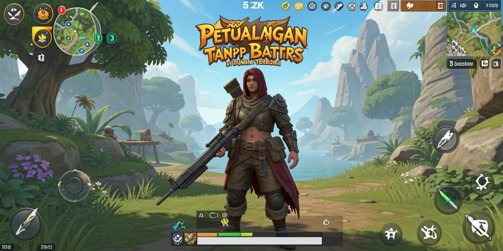 Gameplay 5ZK yang menampilkan dunia terbuka yang luas.