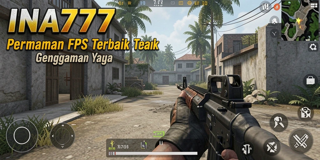 Tampilan aksi mendebarkan dalam gameplay FPS INA777.