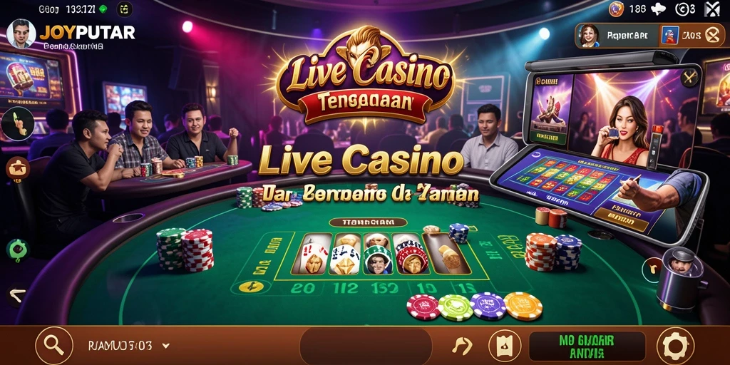 Tampilan gameplay Live Casino yang mendebarkan di JOYPUTAR.