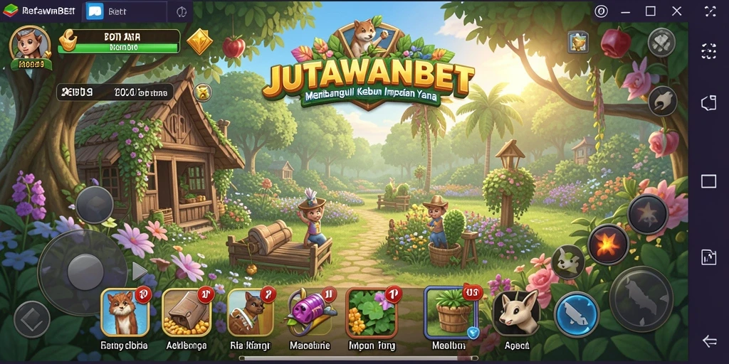 Screenshot tampilan gameplay <strong>JUTAWANBET</strong> dengan lahan pertanian yang indah.