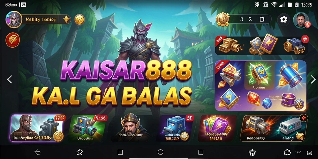Tampilan utama KAISAR888 dengan berbagai fitur utilitas.