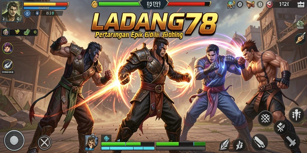Gameplay pertarungan seru di LADANG78 dengan karakter yang beragam.