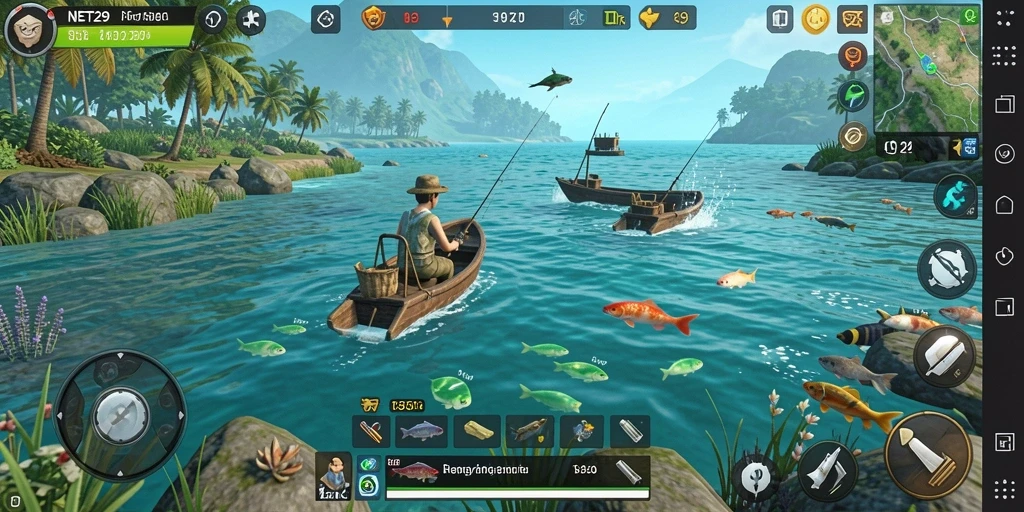Tampilan gameplay NET29 yang menampilkan aksi memancing yang seru.