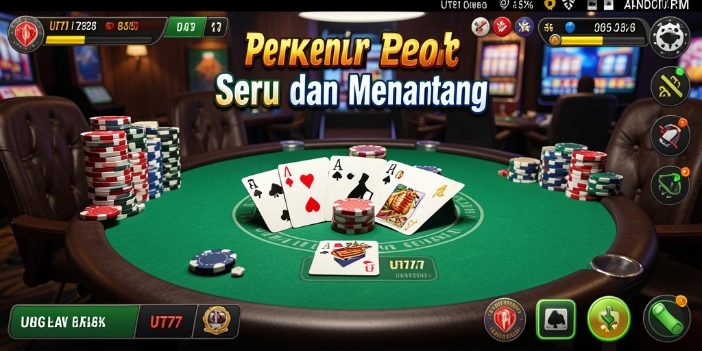 Tampilan screenshot UT77 menunjukkan momen seru saat bermain Poker.