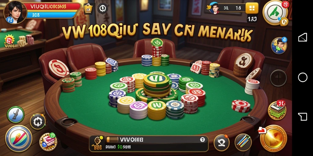 Screenshot gameplay VW108 yang menampilkan pertandingan QiuQiu yang seru.